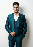 Traingle Men's Designer 3-Piece Formal Suit - Jacket, Vest & Trousers Set