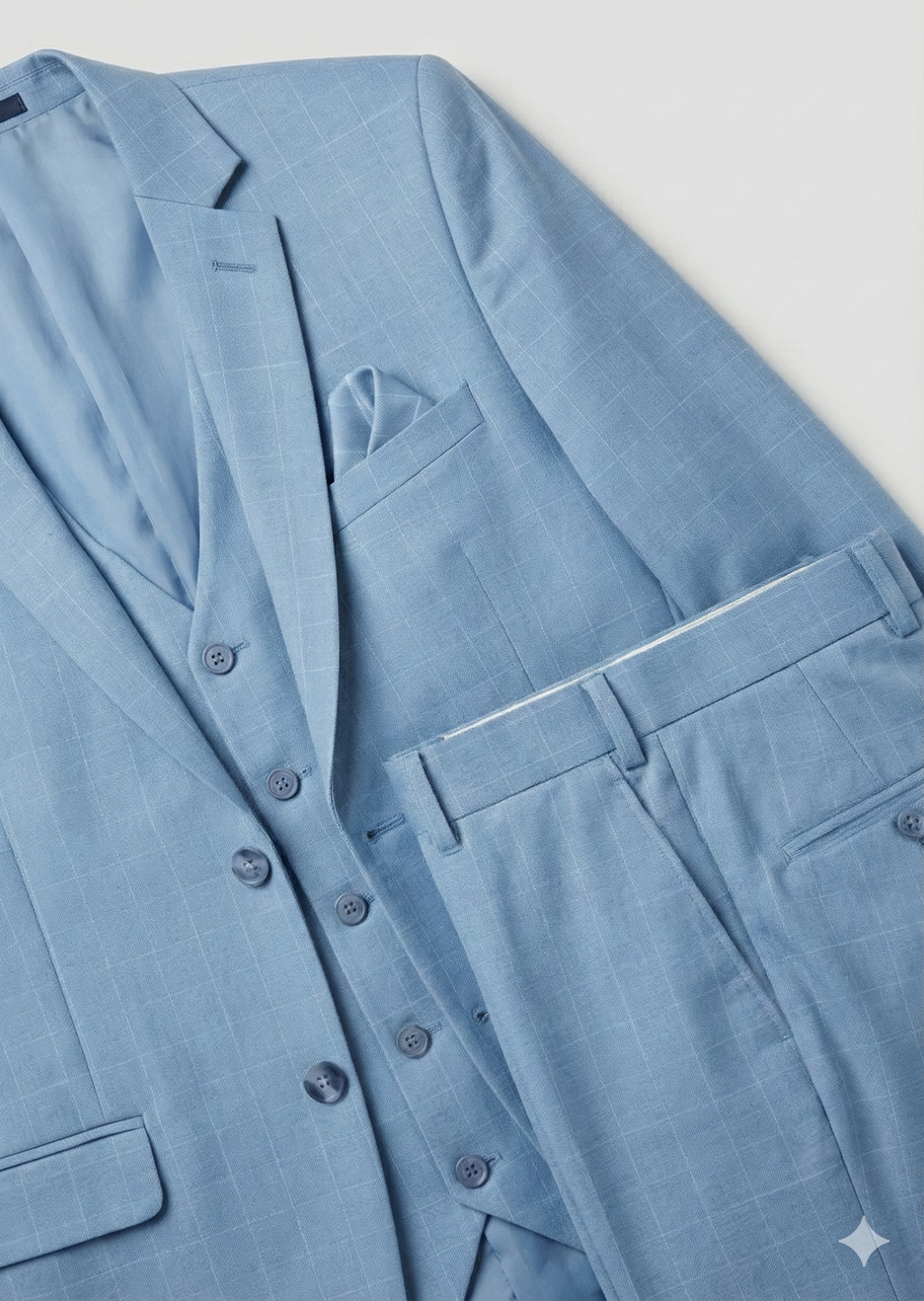 Traingle Men’s Powder Blue Slim-Fit Ensemble