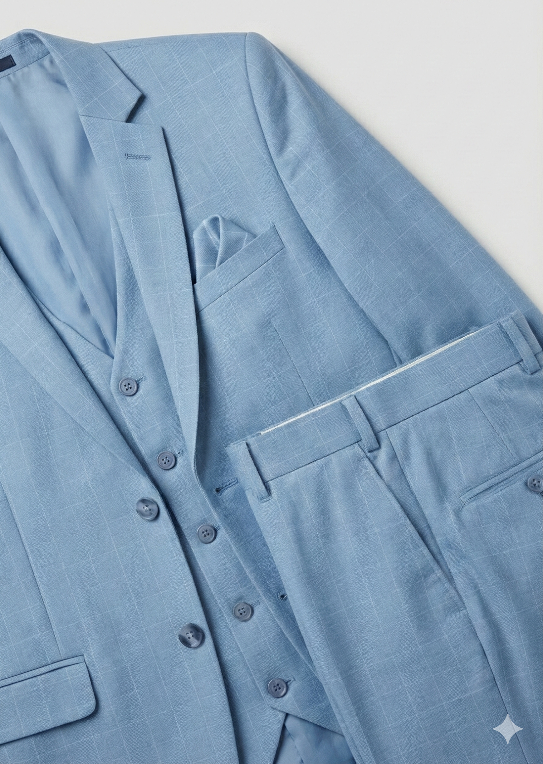 Traingle Men’s Powder Blue Slim-Fit Ensemble