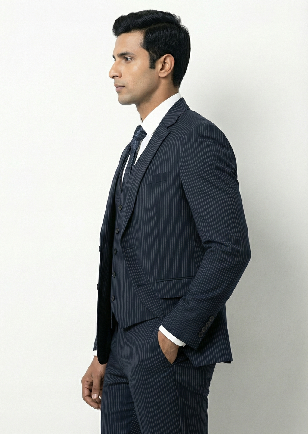 Traingle Men’s Powder Blue Slim-Fit Ensemble