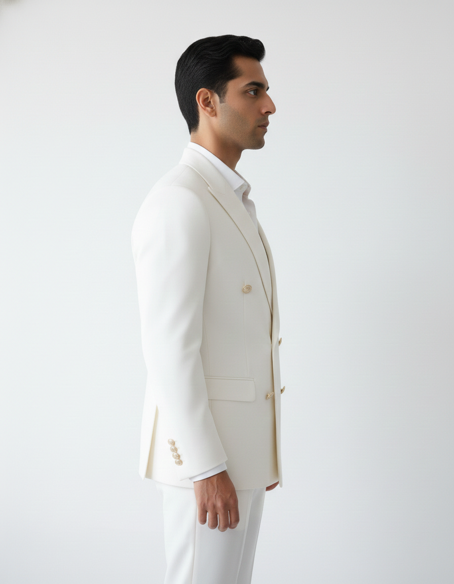 The Ivory Double-Breasted Statement Suit