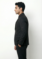 Triangle | Men’s Signature Black Pinstripe Jacquard 2-Piece Suit