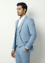Traingle Men’s Powder Blue Slim-Fit Ensemble