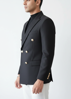 The Traingle Signature Noir Double-Breasted Blazer