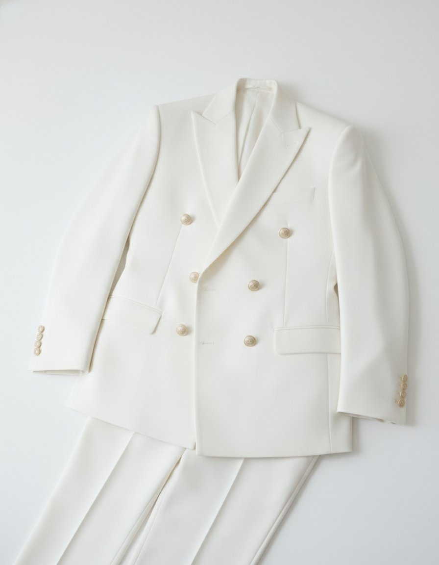 The Ivory Double-Breasted Statement Suit