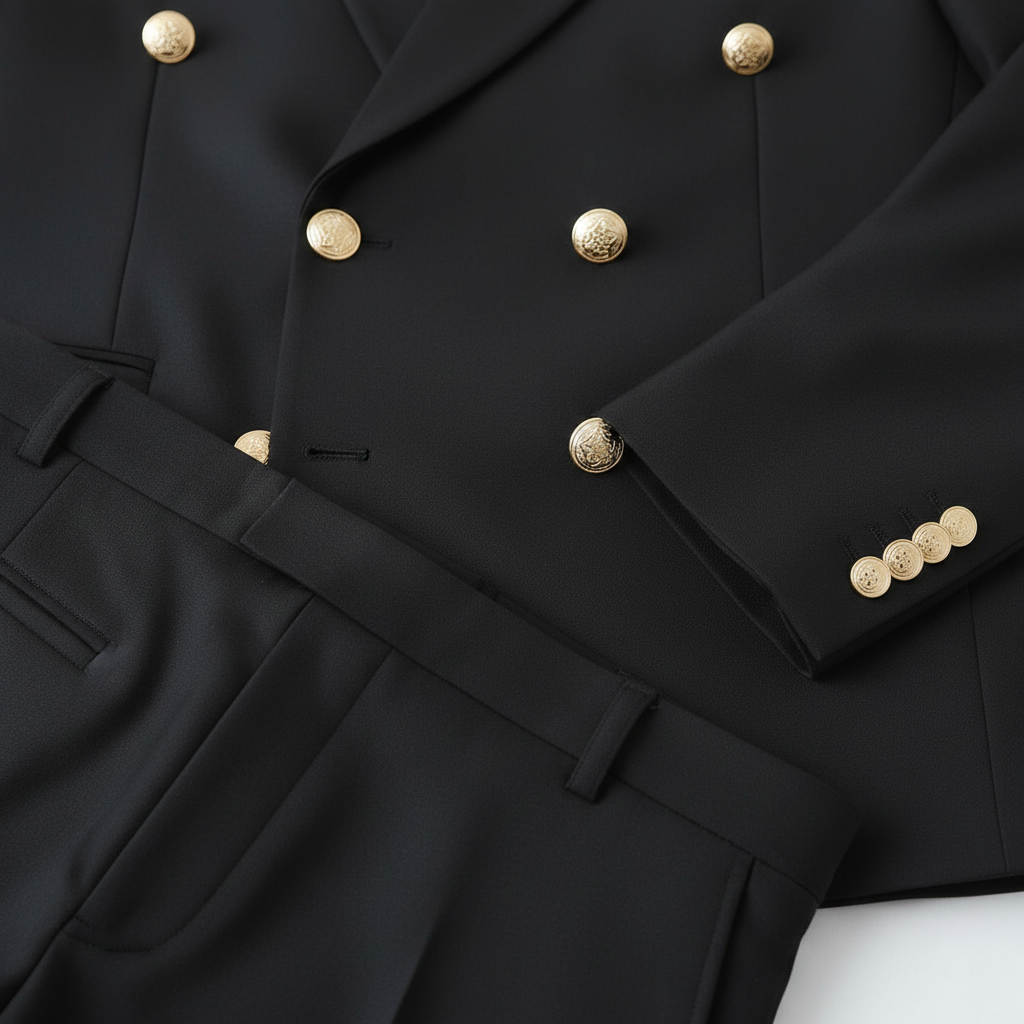 The Traingle Signature Noir Double-Breasted Suit