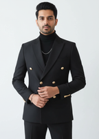 The Traingle Signature Noir Double-Breasted Suit