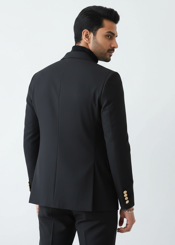 The Traingle Signature Noir Double-Breasted Suit
