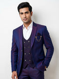 Triangle Premium Iridescent Blue & Purple Three-Piece Suit