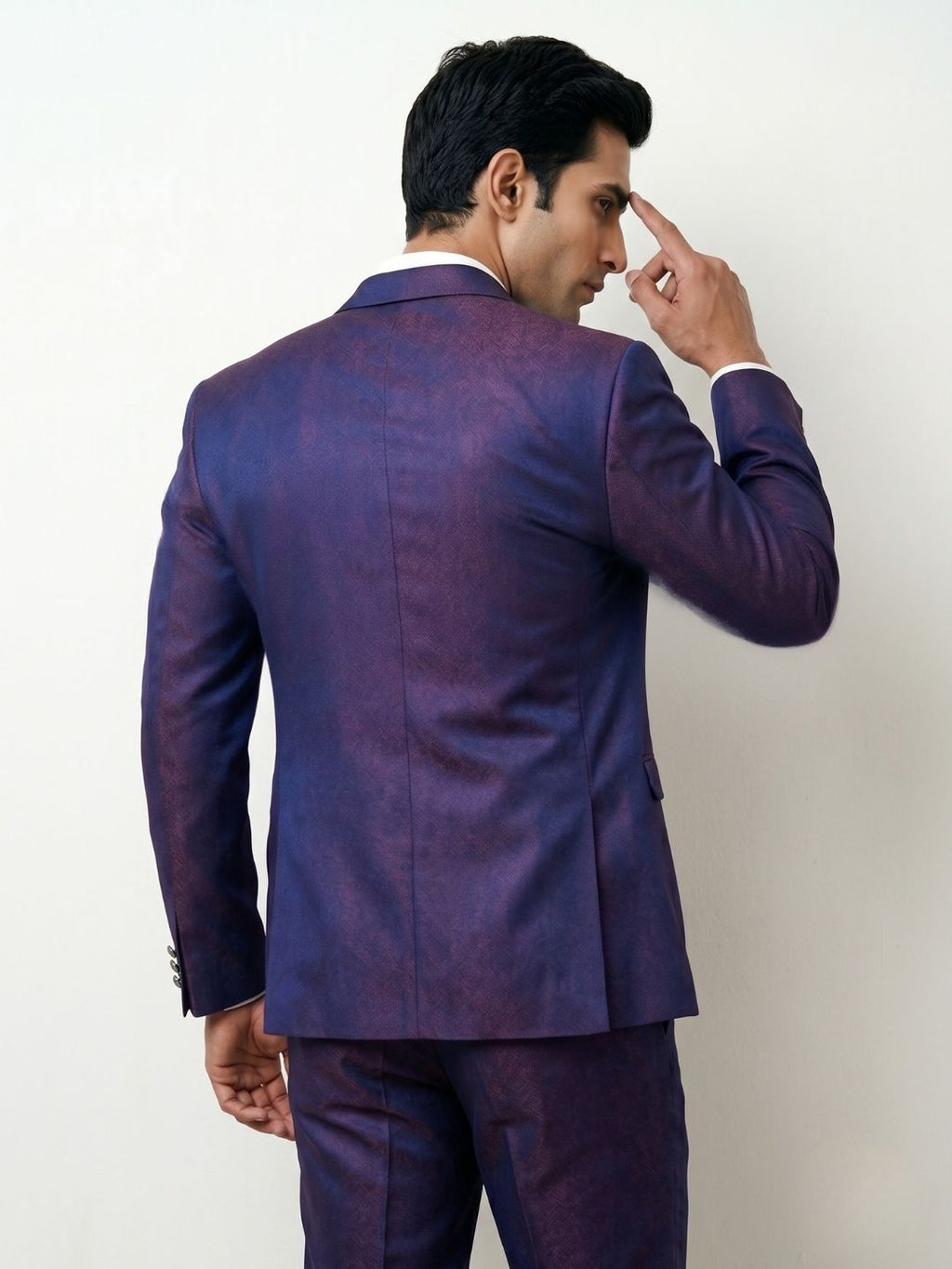Triangle Premium Iridescent Blue & Purple Three-Piece Suit
