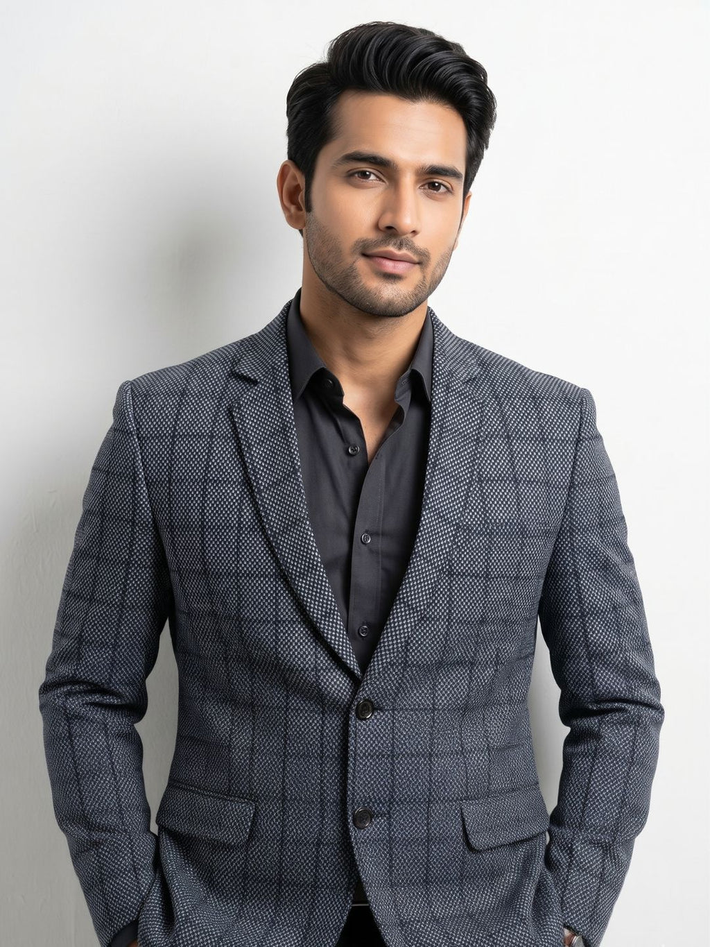 Triangle Premium Grey Textured Blazer
