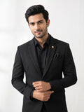 Premium Black Textured Blazer