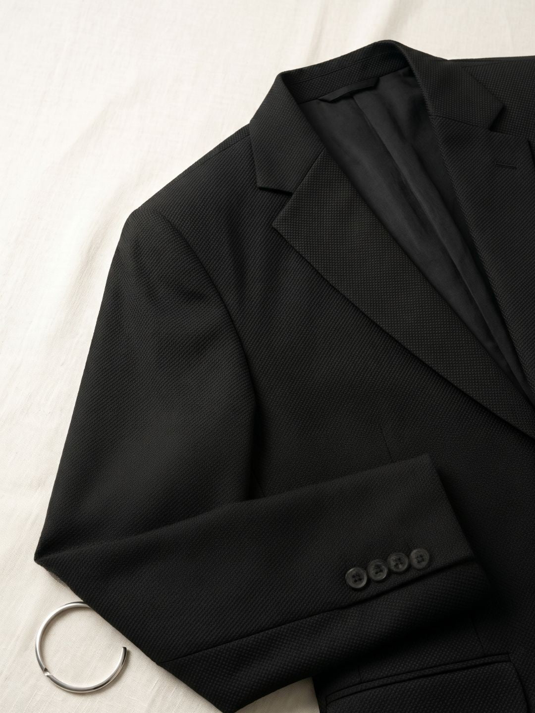 Premium Black Textured Blazer