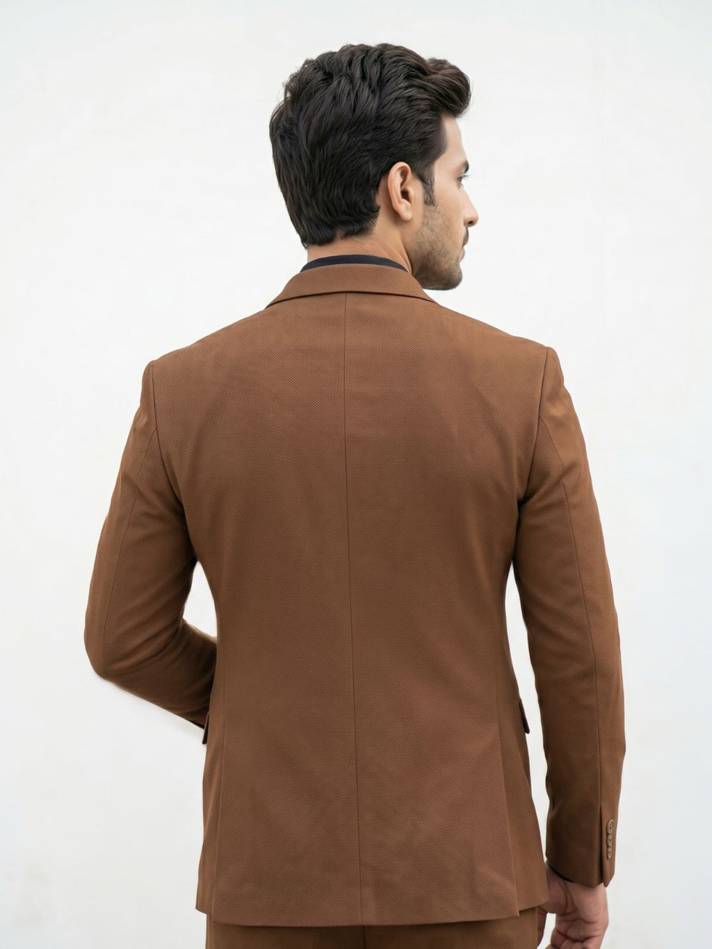 Premium Camel Brown Textured Blazer