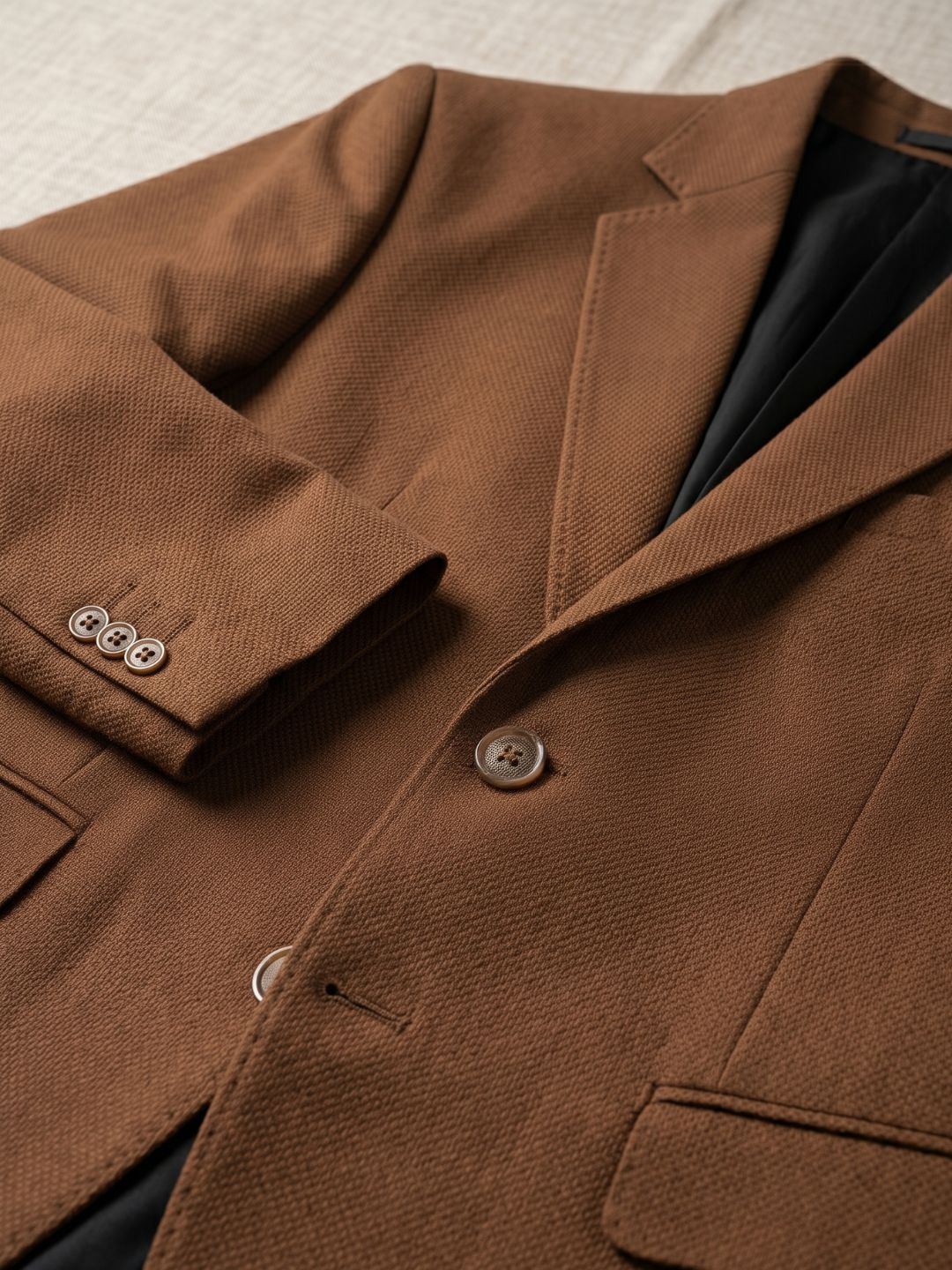 Premium Camel Brown Textured Blazer