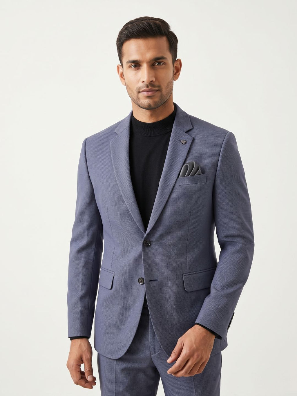 Premium Light Purple Textured Blazer