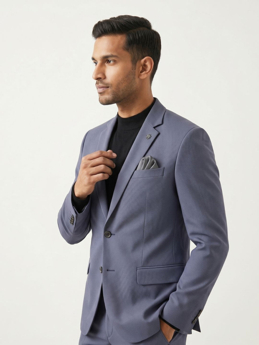 Premium Light Purple Textured Blazer