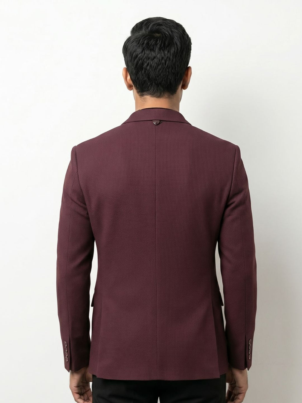 Premium Maroon Textured Blazer