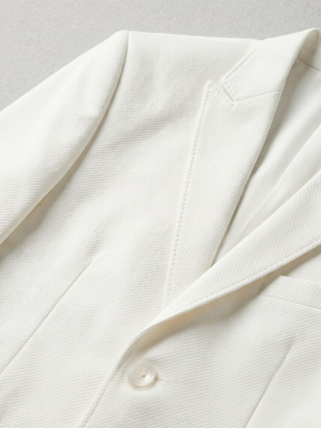 Premium Crisp White Textured Blazer