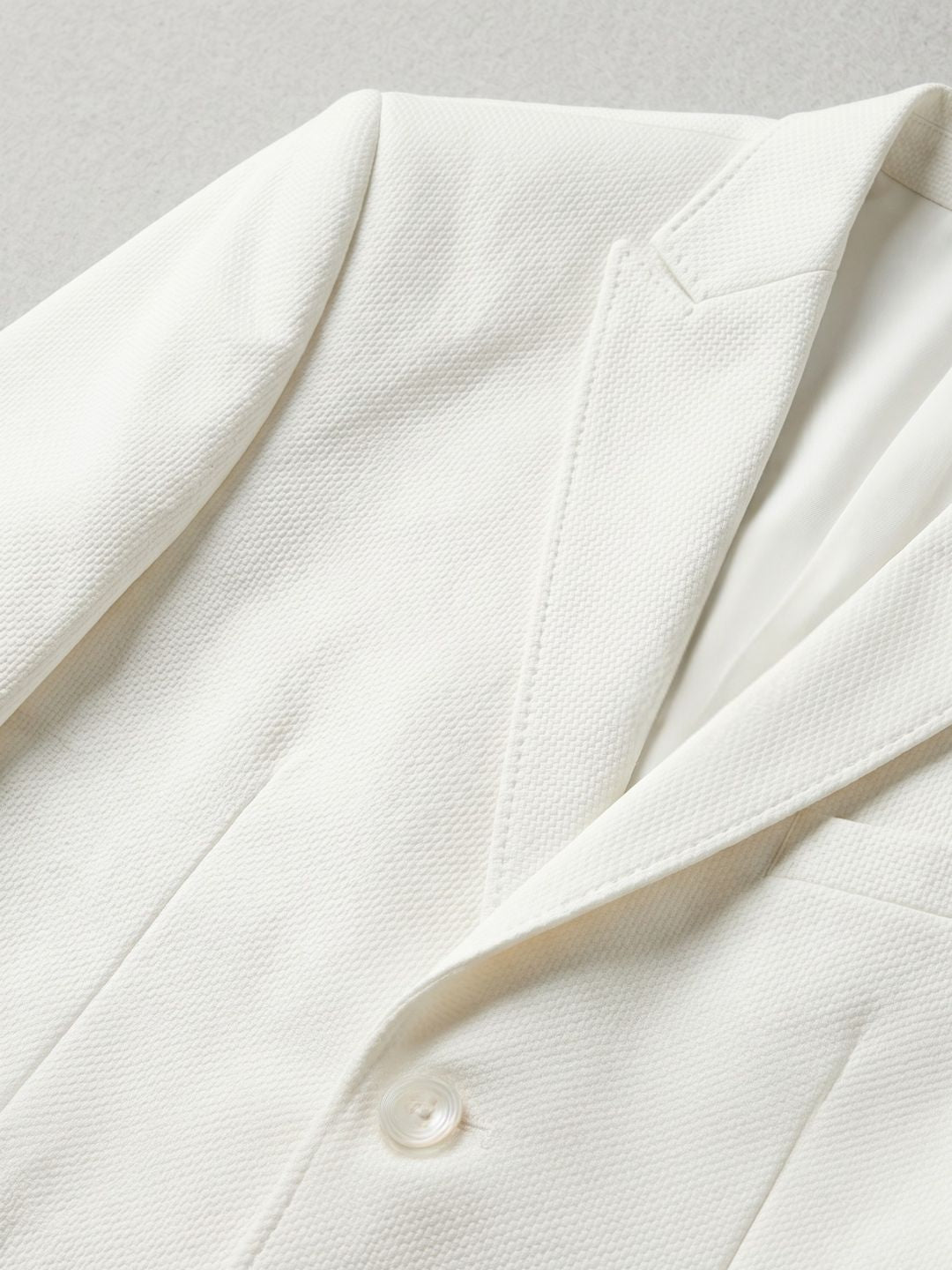 Premium Crisp White Textured Blazer