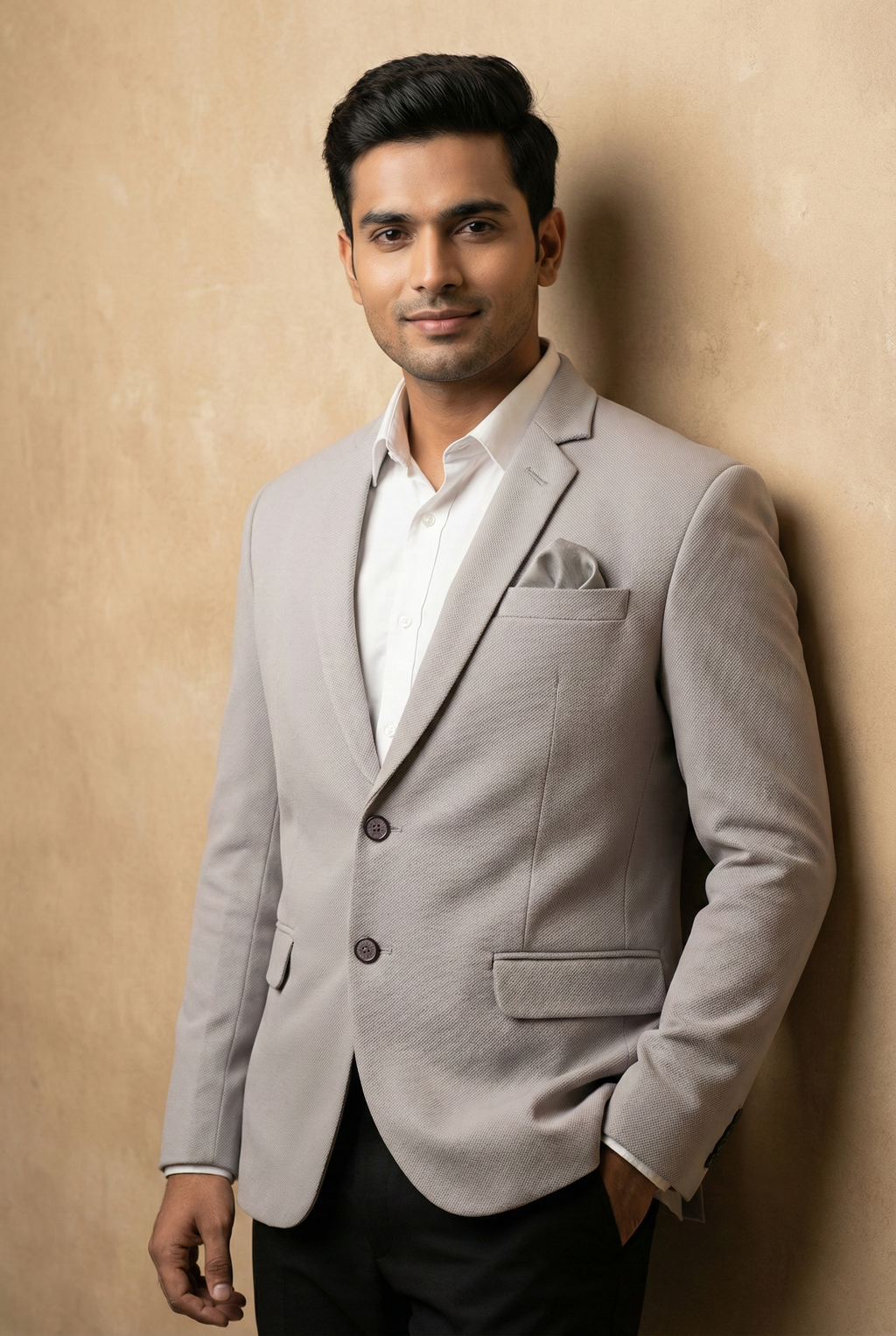 Men Solid Single Breasted Formal Blazer