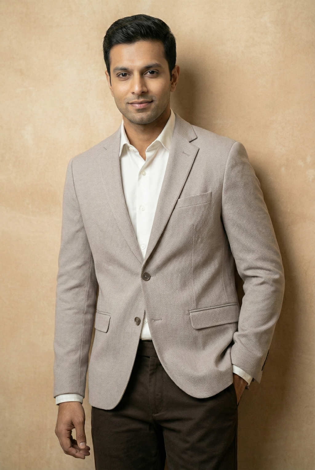 Men Solid Single Breasted Formal Blazer