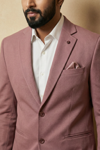 Men Solid Single Breasted Formal Blazer (Beige)
