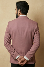 Men Solid Single Breasted Formal Blazer (Beige)