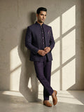 Royal Plum Embellished Indo-Western Jodhpuri Suit