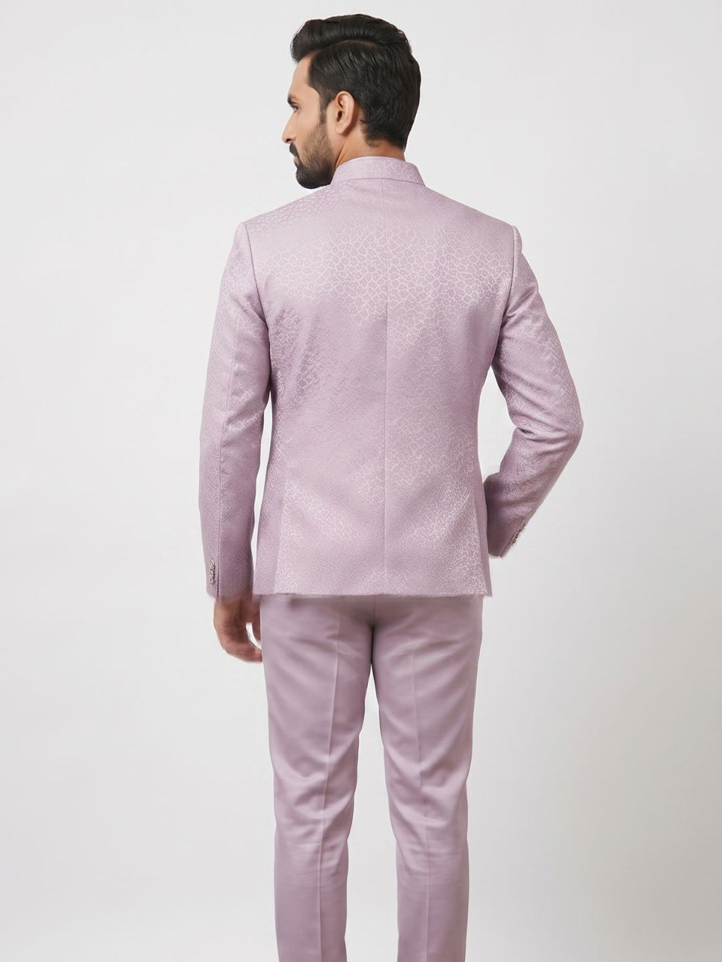 Elegant Lilac Jacquard Indo-Western Suit Set