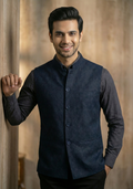 Men Textured Ethnic Jacket