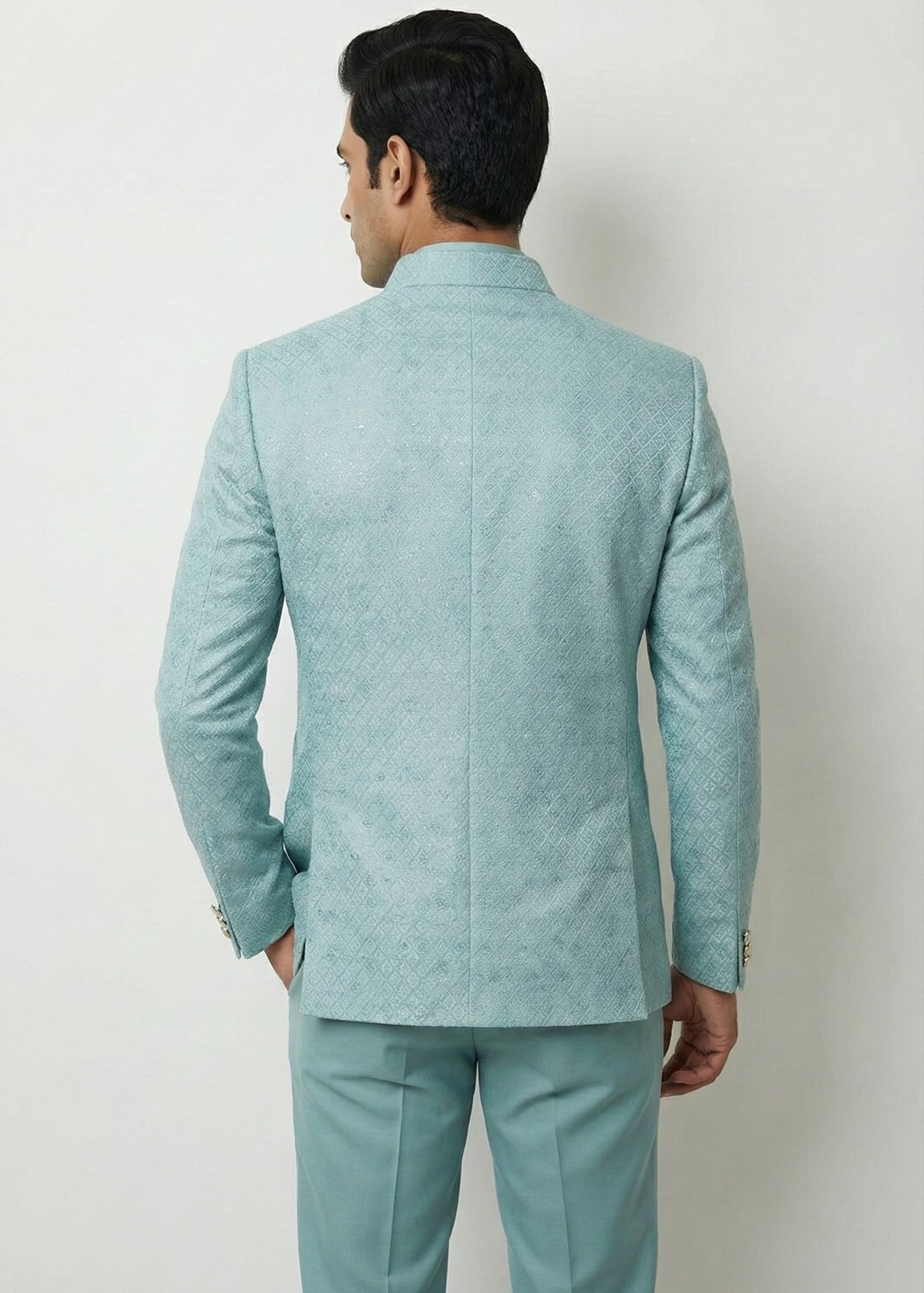 Triangle | Tailored fit Men’s Jacquard Jodhpuri 3 Piece | Premium Polyester Blend