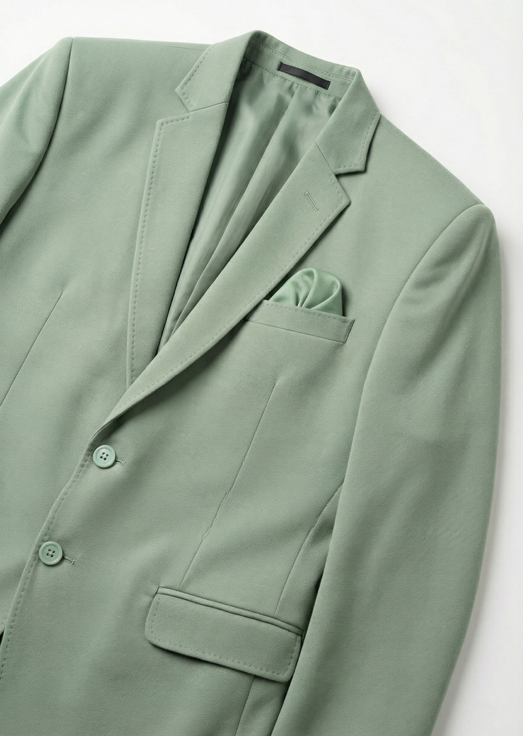 Men Solid Single Breasted Formal Blazer (Green)