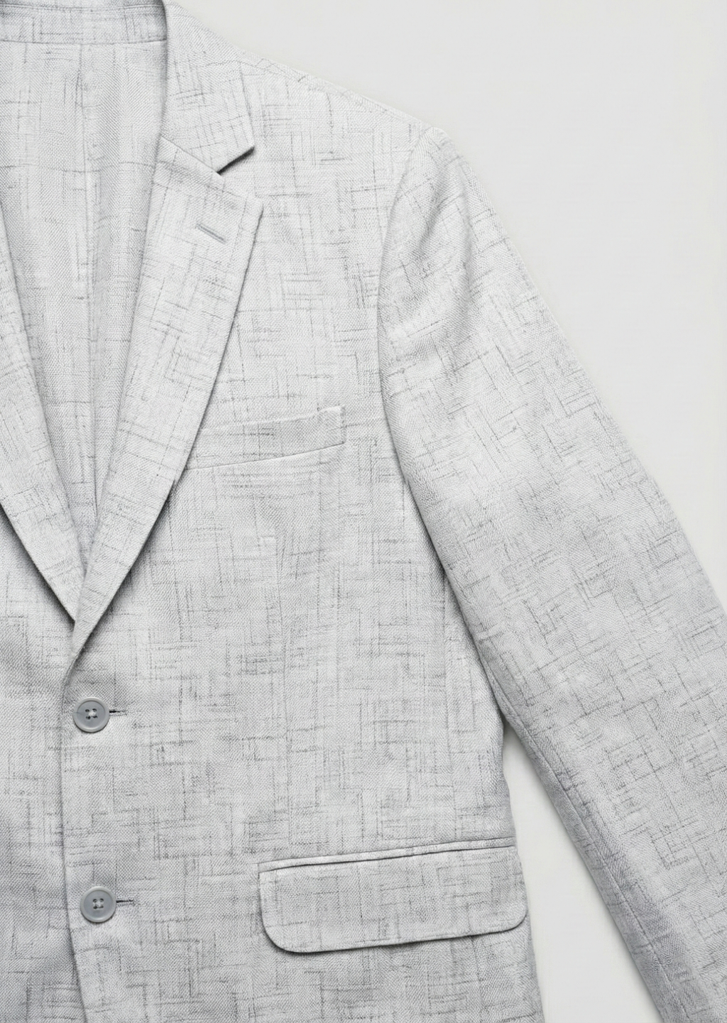 Men Solid Single Breasted Formal Blazer (Grey)