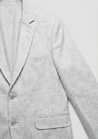 Men Solid Single Breasted Formal Blazer (Grey)