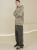 Men's Relaxed Fit Tonal Camo Cargo Pants | Baggy Streetwear Utility Trousers