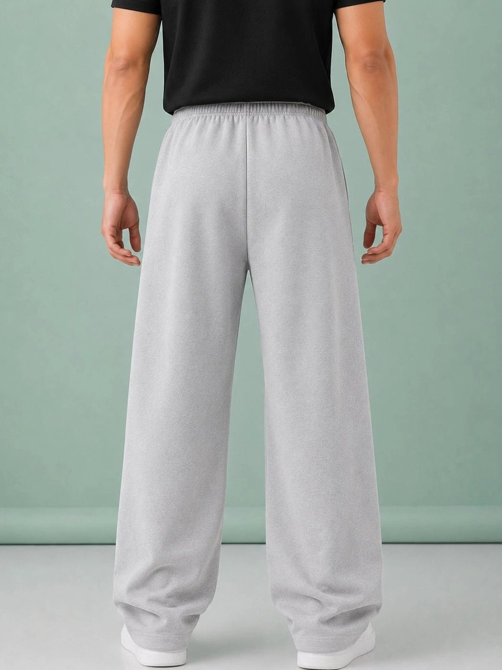 Men's Grey Wide-Leg Sweatpants | Retro "Chicago U.S.A." Oversized Joggers