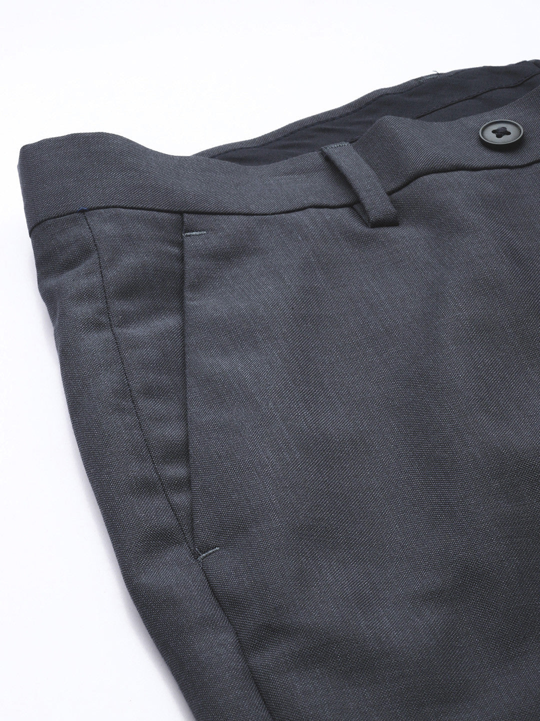 Men's Classic Grey Tailored Fit Formal Trousers | Flat Front Business Dress Pants