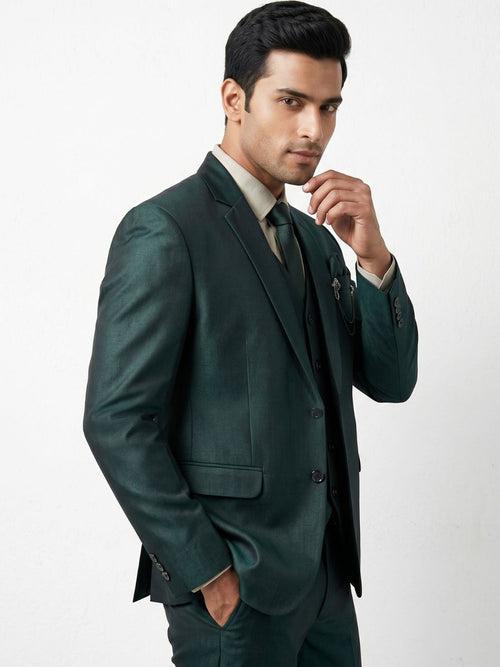Premium Emerald Green Three-Piece Formal Suit
