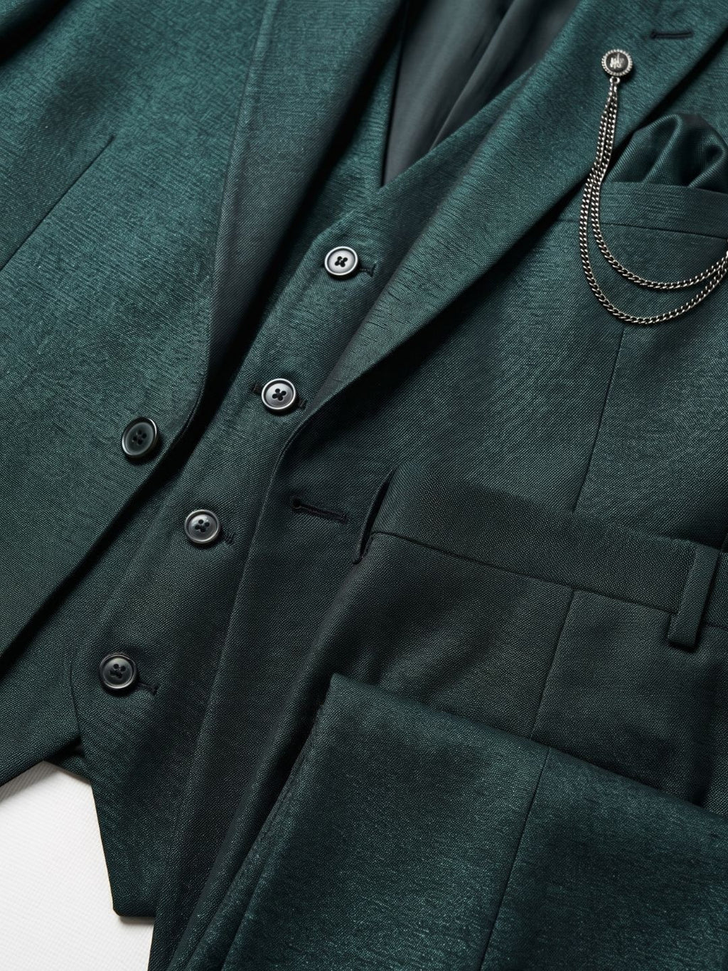 Premium Emerald Green Three-Piece Formal Suit