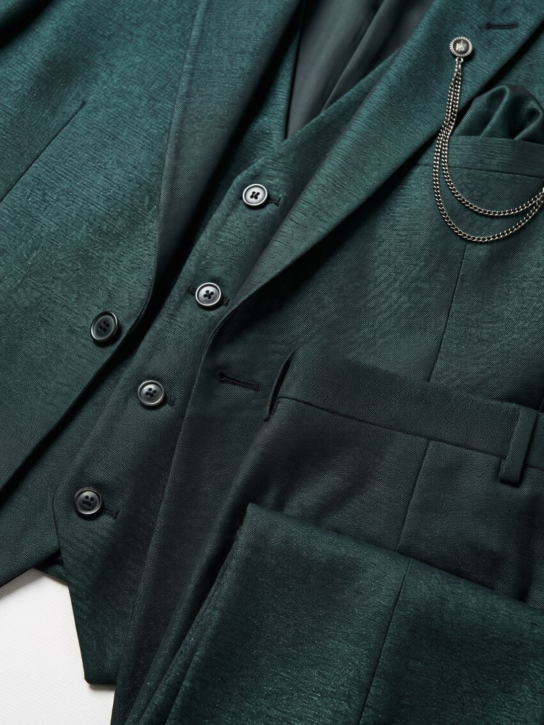 Premium Emerald Green Three-Piece Formal Suit