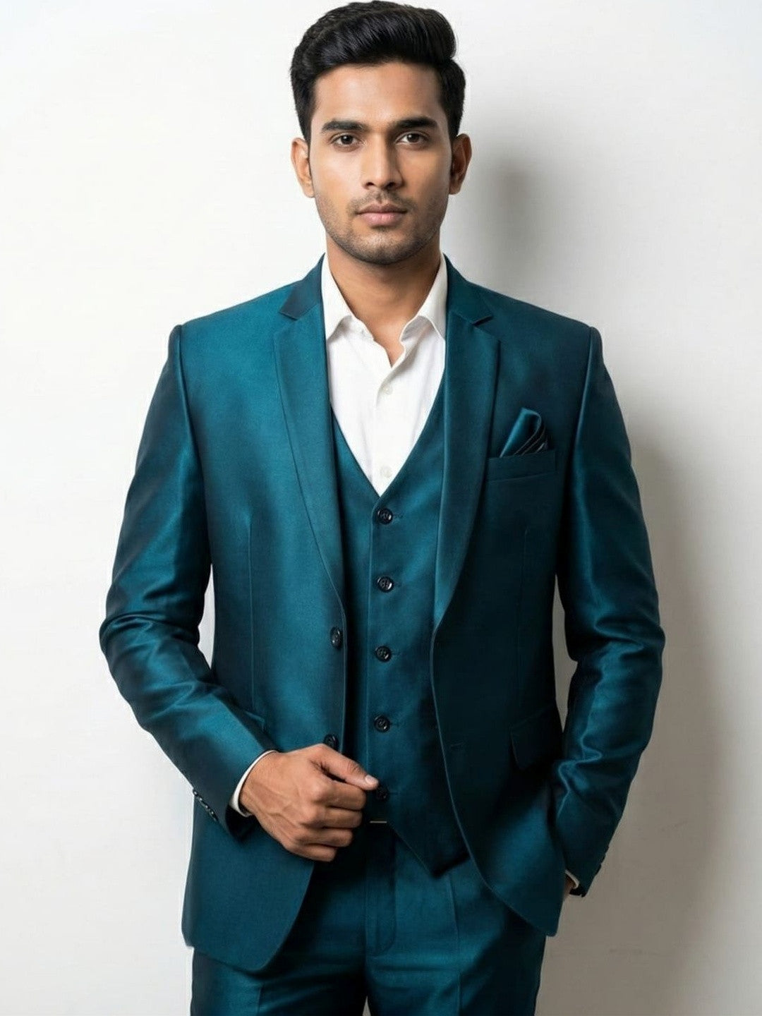 The Luminary Deep Teal Three-Piece Suit