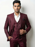 The Sovereign: Premium Burgundy Three-Piece Suit