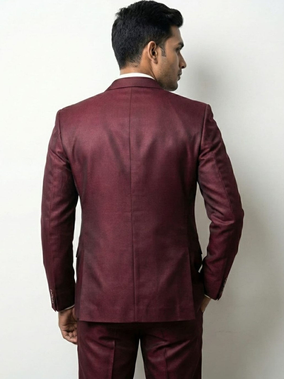 The Sovereign: Premium Burgundy Three-Piece Suit