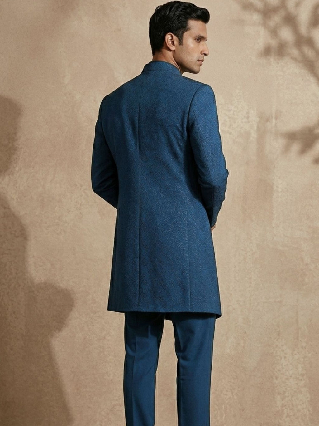 Midnight Teal Layered Indo-Western Ensemble