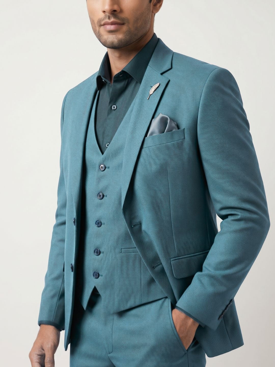 Premium Deep Teal Three-Piece Suit