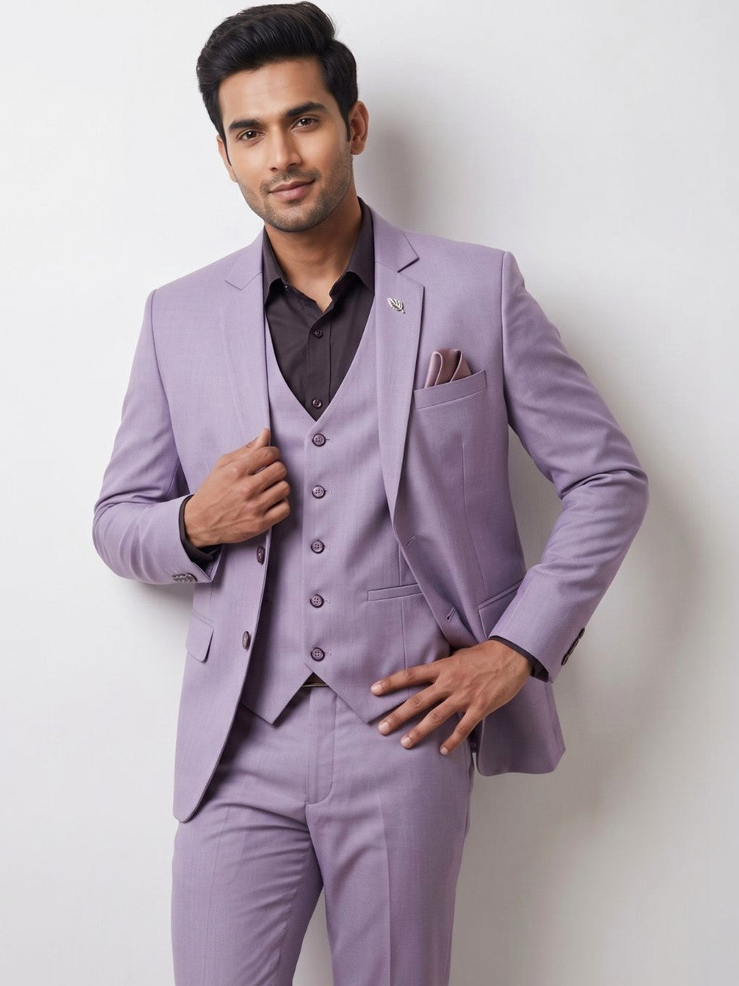 Modern Lavender Three-Piece Suit