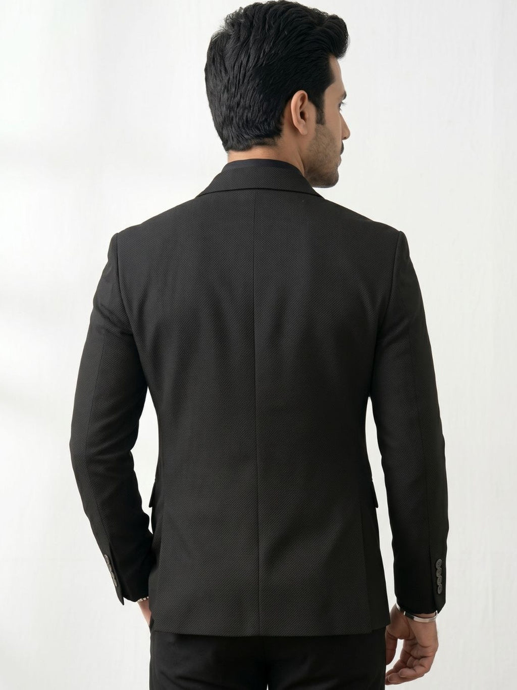 The Midnight Onyx Textured Blazer