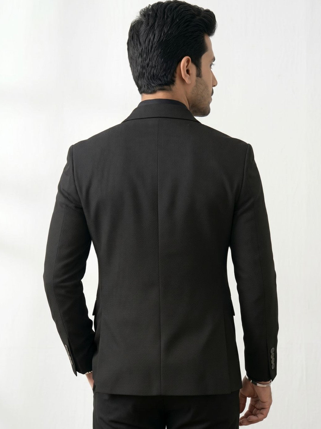 The Midnight Onyx Textured Blazer