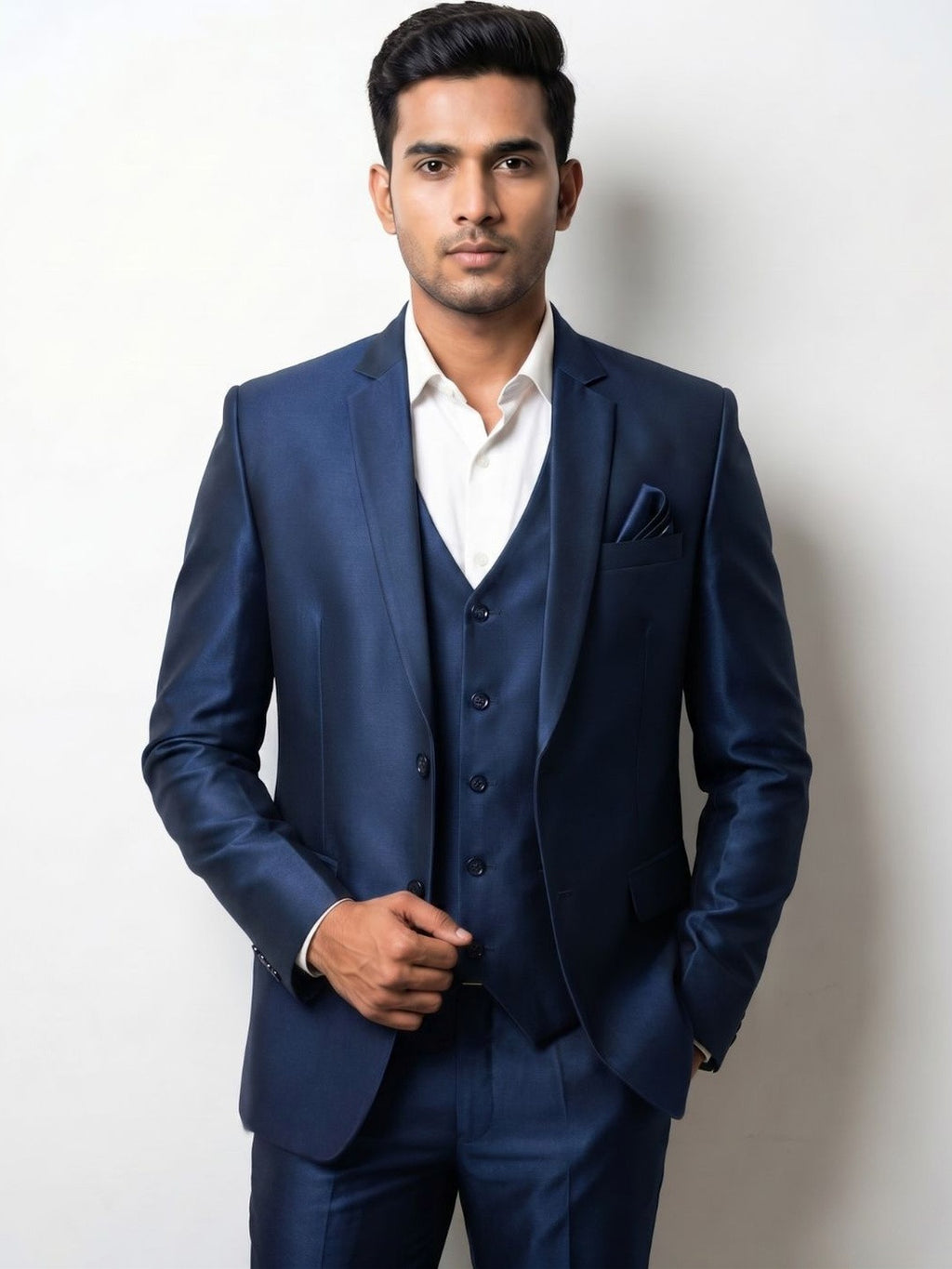 The Midnight Sapphire Three-Piece Tailored Suit